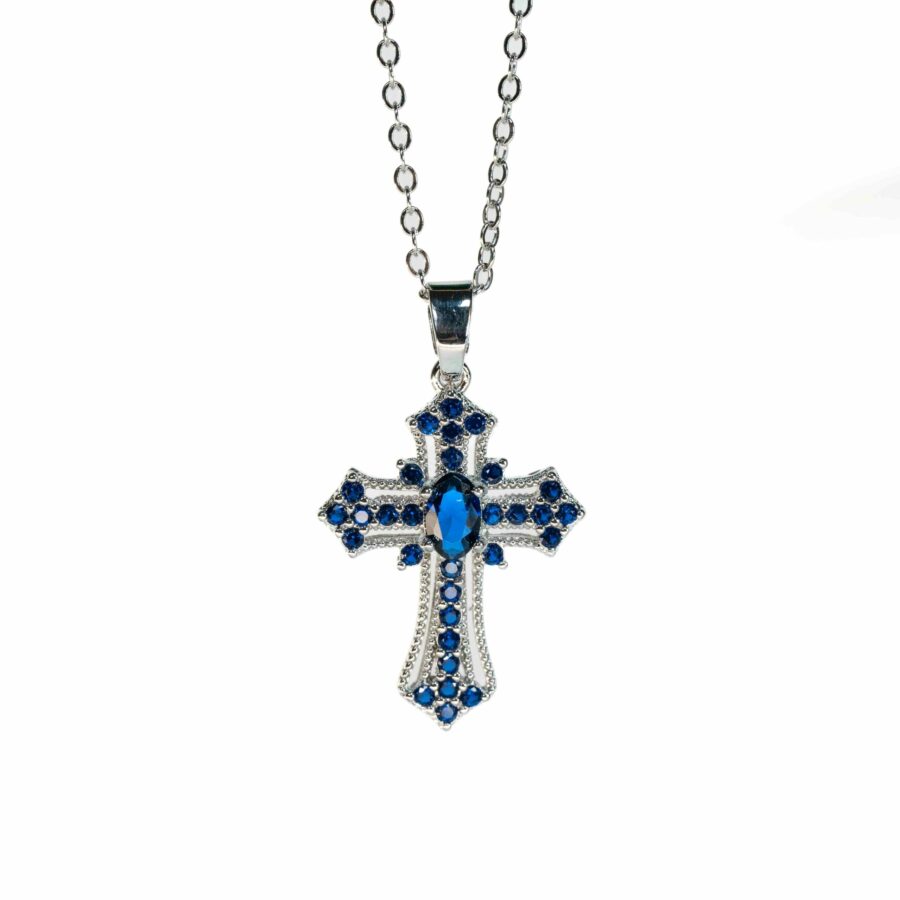 Croix gothique argentée